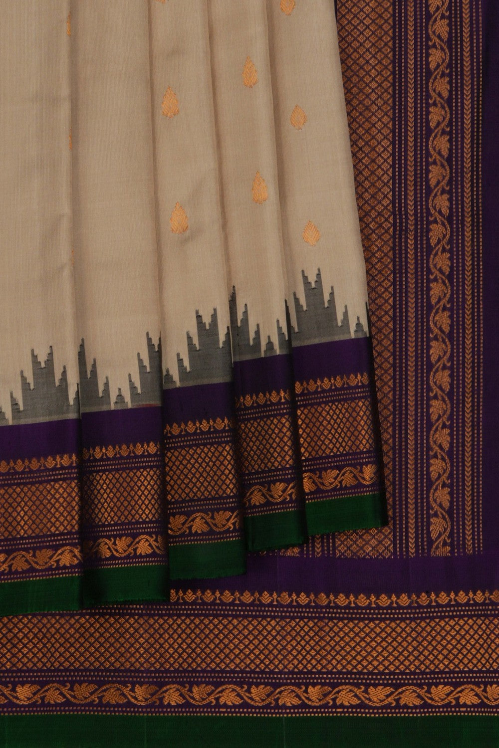 Image of Gadwal Silk Beige Saree